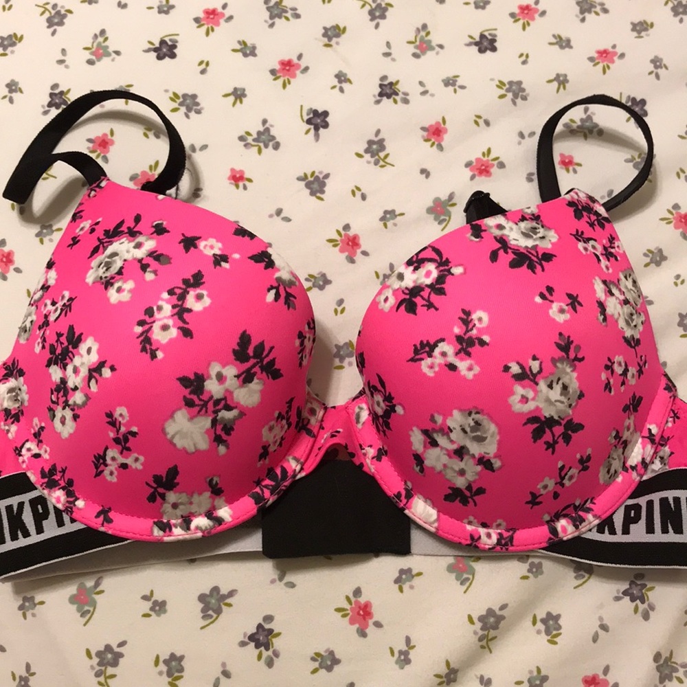 Pink push up bra